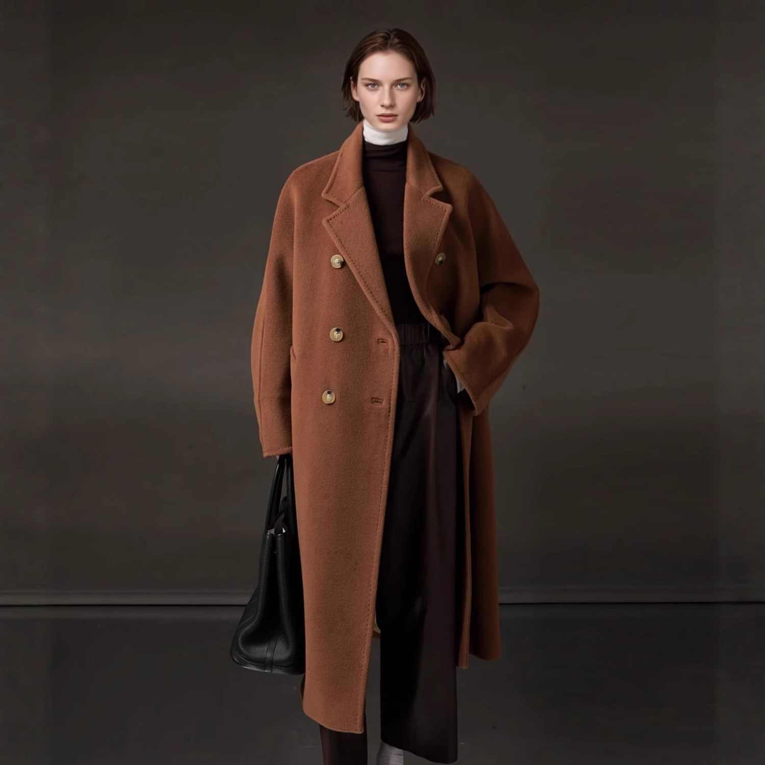 Women Fashion Jackets - Allingentle Women's Long Blazer Woolen Fashion