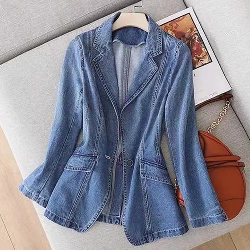 Women'S Fashion Bomber Jacket - Women's Denim Suit Jacket, Korean Bomber