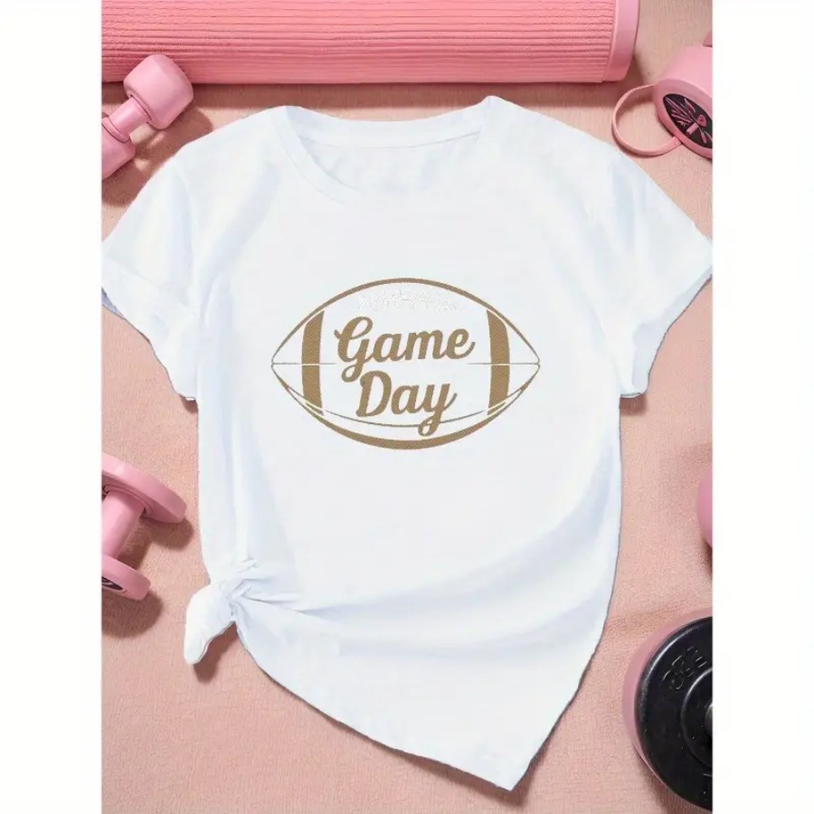 Women'S Fashion Rugby Top - 【New Arrival】Game Day Football Graphic T