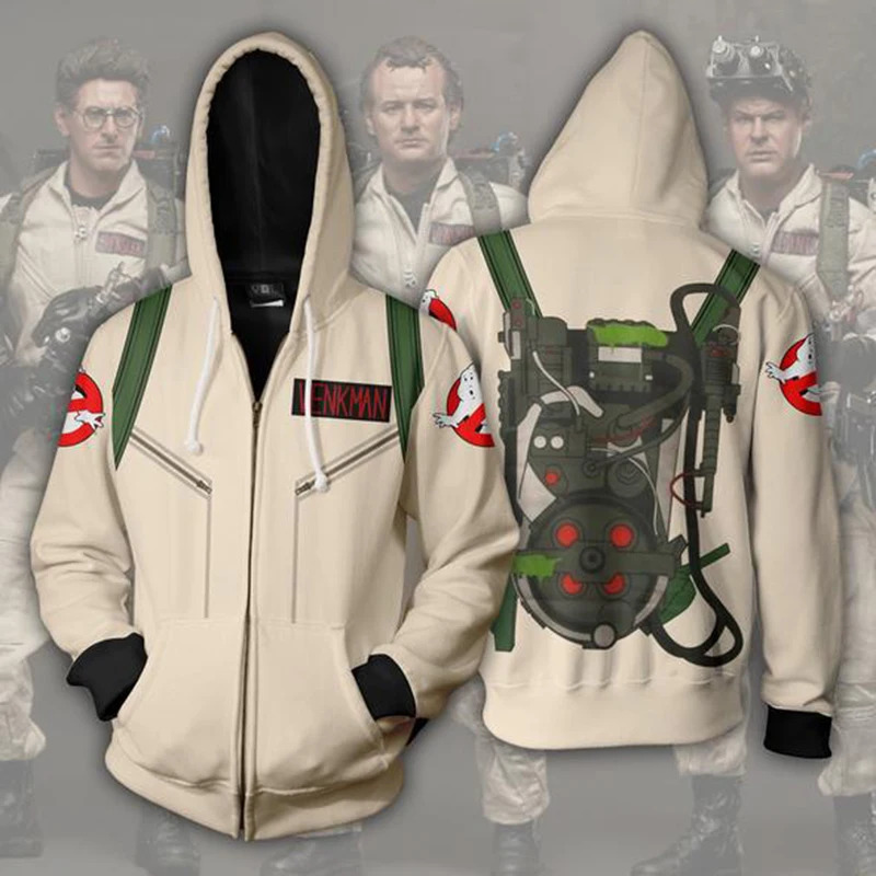 Women Fashion Jackets - Fashion Ghost busters Zip up Hoodies
