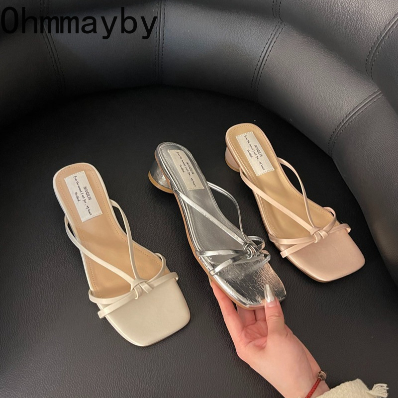 Women'S Fashion Korea - Thick Heel Women Slippers Fashion Square