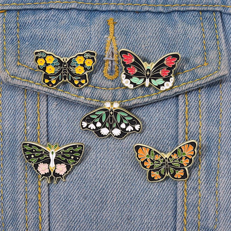 Women Fashion Jackets - Cartoon Flower Butterfly Insect Pins Sweater