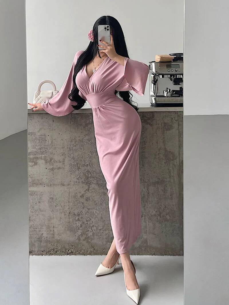Women Top Fashion - Fashion Sexy Korean Women Long Dress