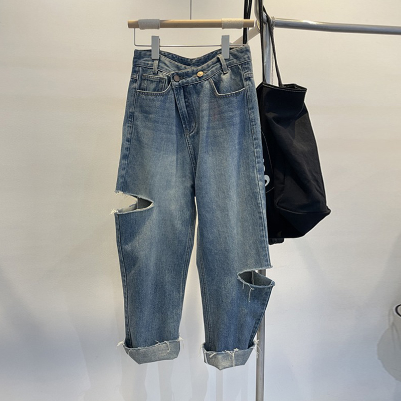 Women'S Fashion Korea - Summer Women Ripped Jeans High Waisted