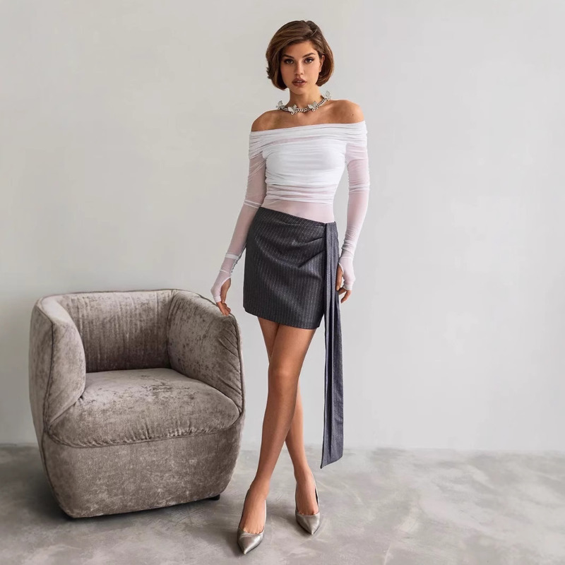 Women  Mesh Off Shoulder Top S - Women Top Fashion incelemesi ve fiyatı