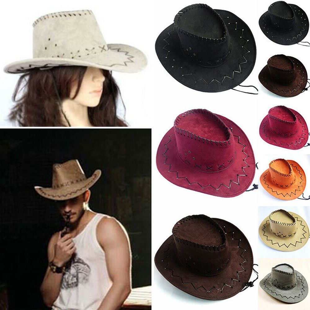 Unisex Cowboy Hat Suede Fashio - Women'S Fashion Wild West incelemesi ve fiyatı
