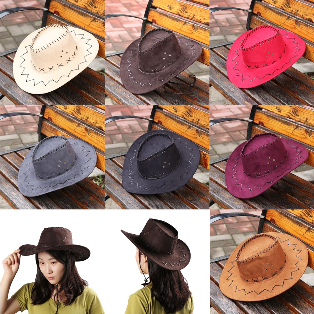 Unisex Cowboy Hat Suede Fashio - Women'S Fashion Wild West incelemesi ve fiyatı