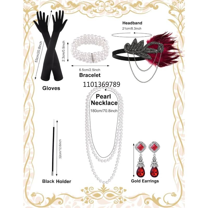 6 Pcs 1920s Flapper Accessorie - Women'S Fashion Roaring 20S incelemesi ve fiyatı