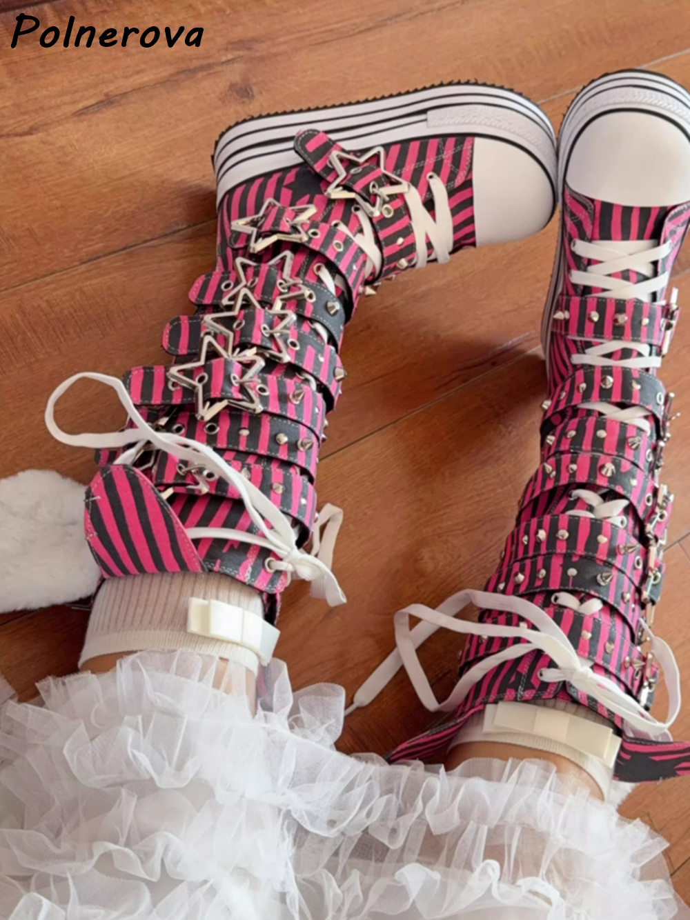 Rose Black Stripes Platform Bo - Winter Fashion Women Boots incelemesi ve fiyatı