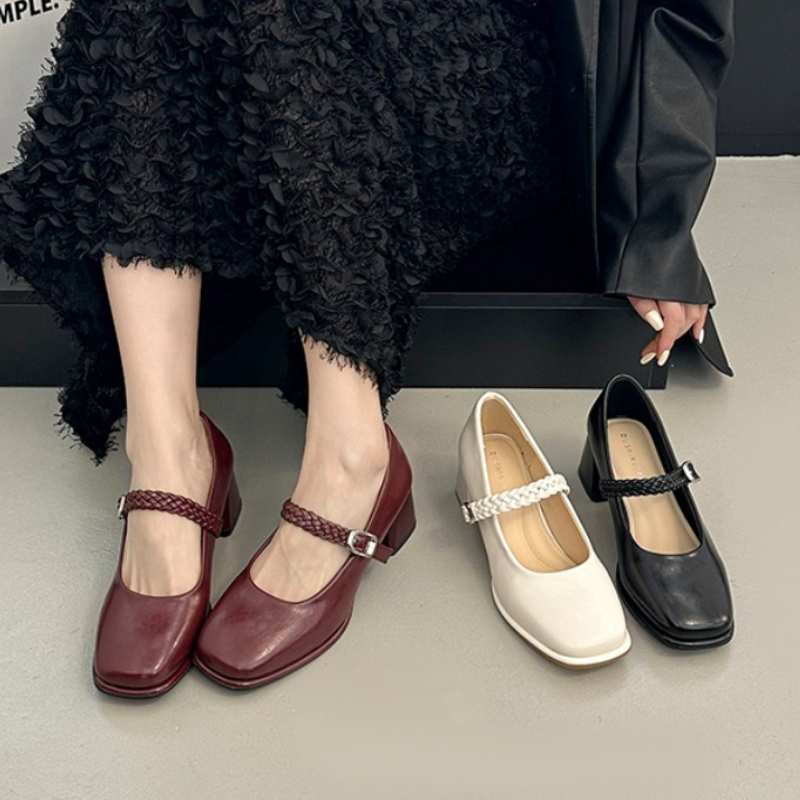 Spring Square Toe Thick Heel W - Women'S Fashion Korea incelemesi ve fiyatı