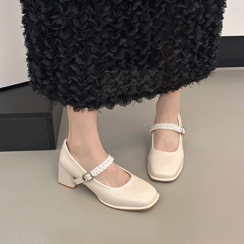 Spring Square Toe Thick Heel W - Women'S Fashion Korea incelemesi ve fiyatı