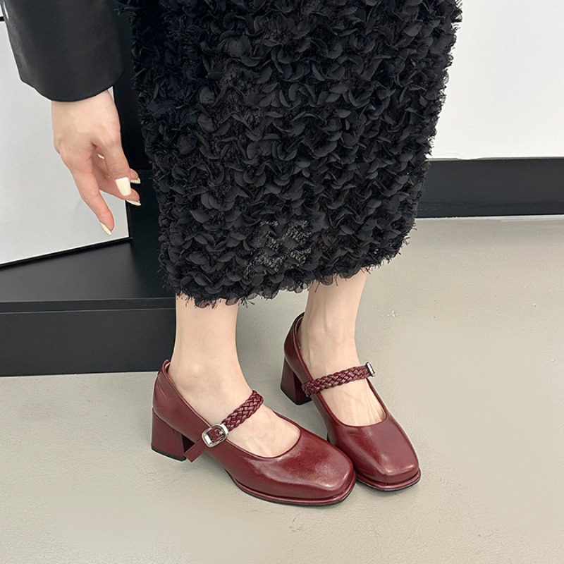 Spring Square Toe Thick Heel W - Women'S Fashion Korea incelemesi ve fiyatı