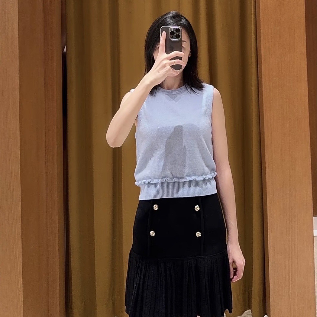 Spring/Summer Women O-Neck Ruf - Knitted Vest Women incelemesi ve fiyatı