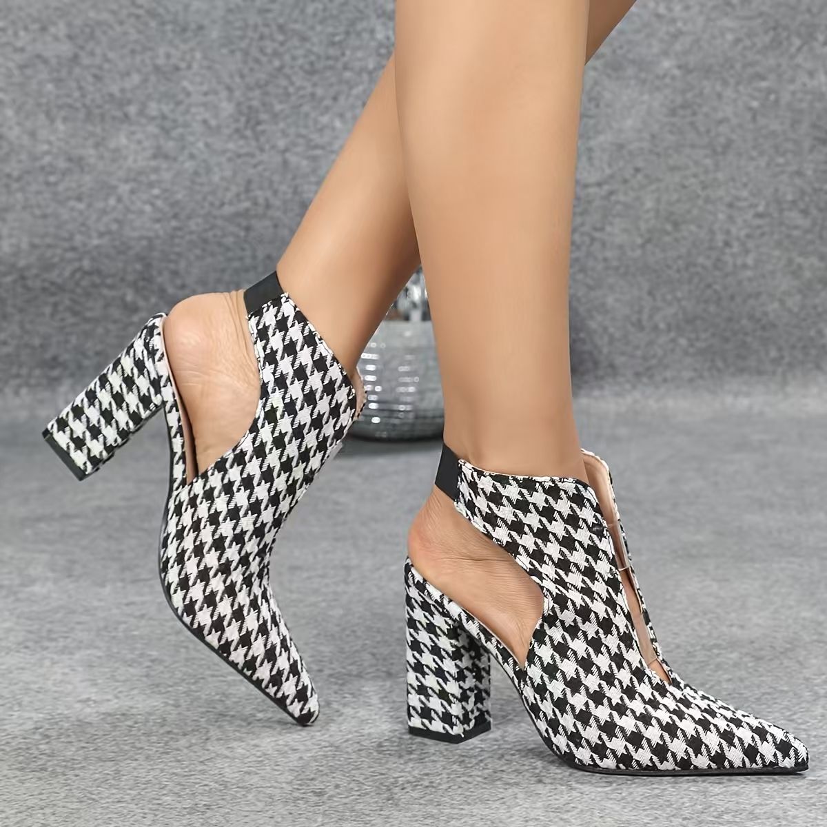Fashion Houndstooth Cowboy Boo - Women'S Fashion Leather Boots incelemesi ve fiyatı