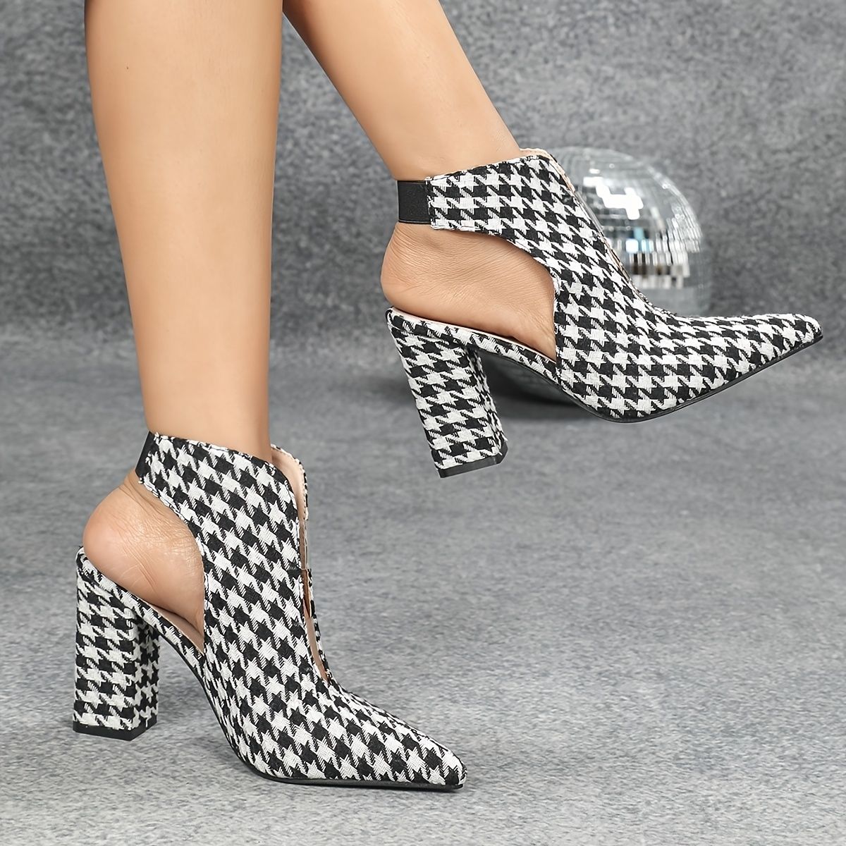 Fashion Houndstooth Cowboy Boo - Women'S Fashion Leather Boots incelemesi ve fiyatı