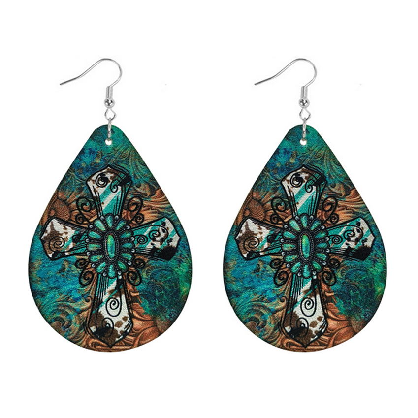 Wild West Teardrop Cross Earri - Women'S Fashion Wild West incelemesi ve fiyatı