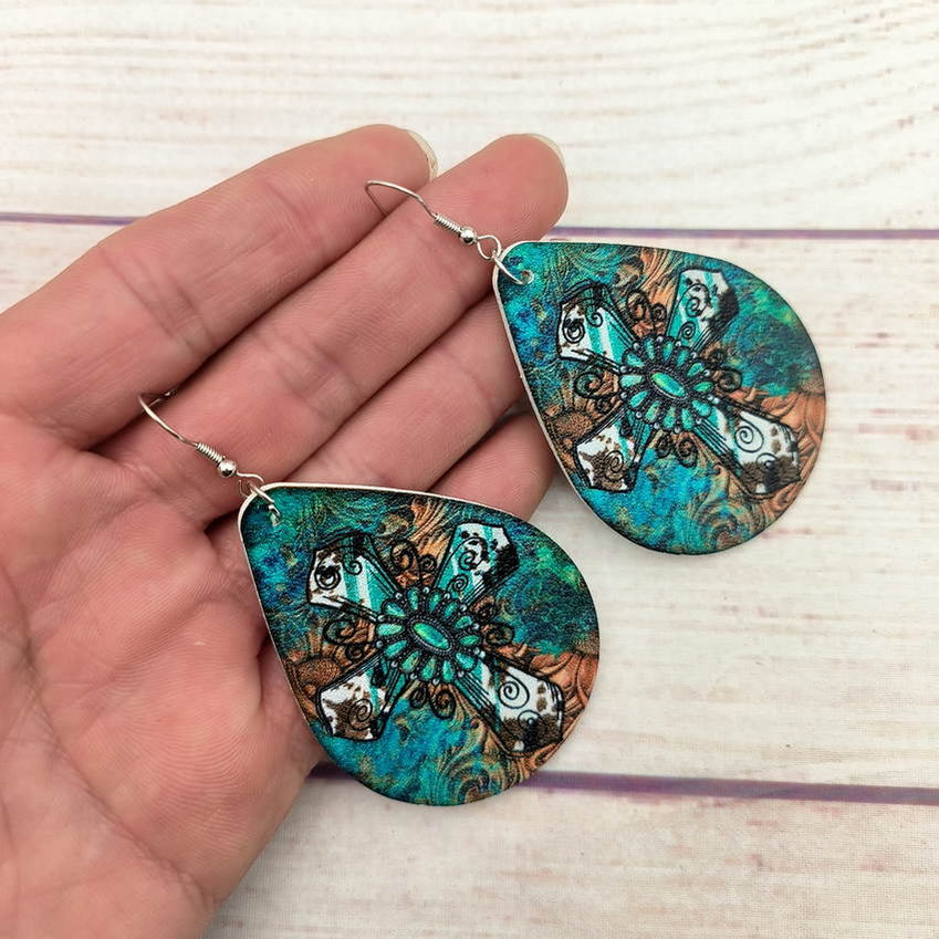 Wild West Teardrop Cross Earri - Women'S Fashion Wild West incelemesi ve fiyatı