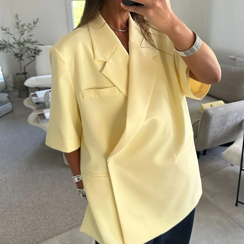 Ladies Loose Blazer Suit Solid - Blazer Women Oversized incelemesi ve fiyatı