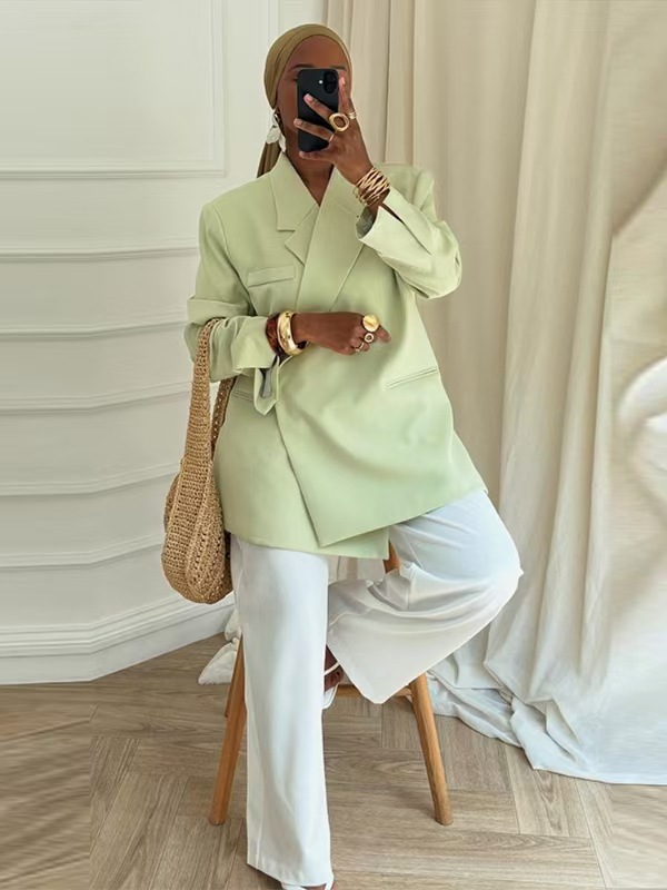 Ladies Loose Blazer Suit Solid - Blazer Women Oversized incelemesi ve fiyatı