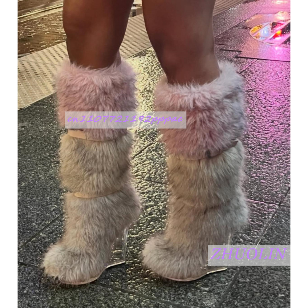 Winter Gradient Furry Transpar - Winter Fashion Women Boots incelemesi ve fiyatı