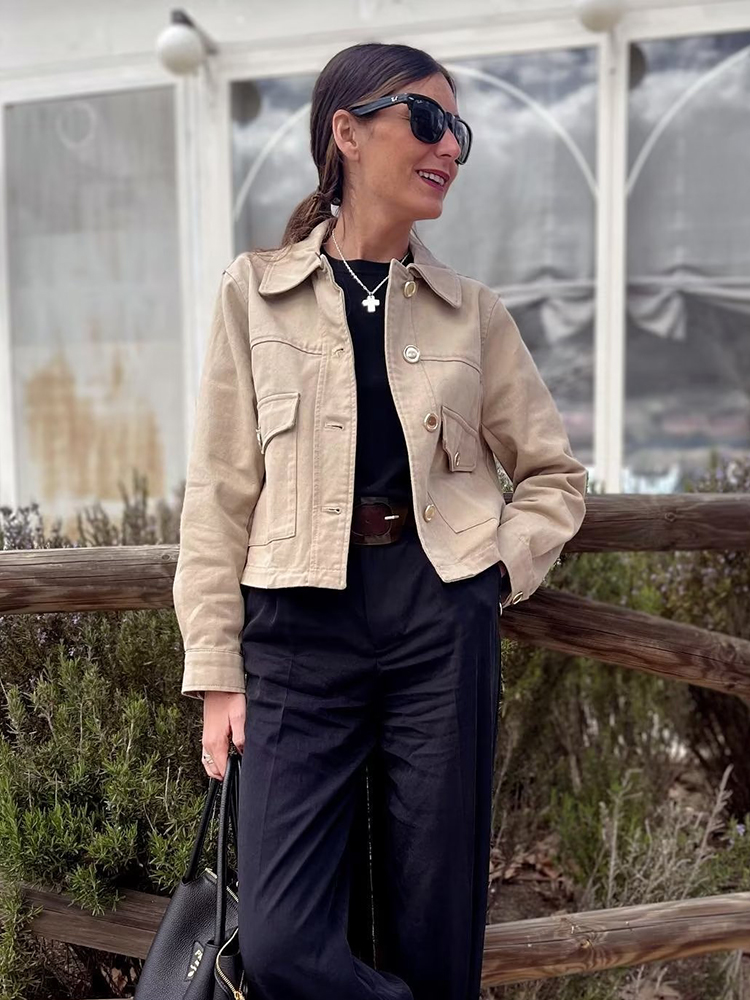 Y2K Girls Khaki Short Bomber J - Women'S Fashion Bomber Jacket incelemesi ve fiyatı