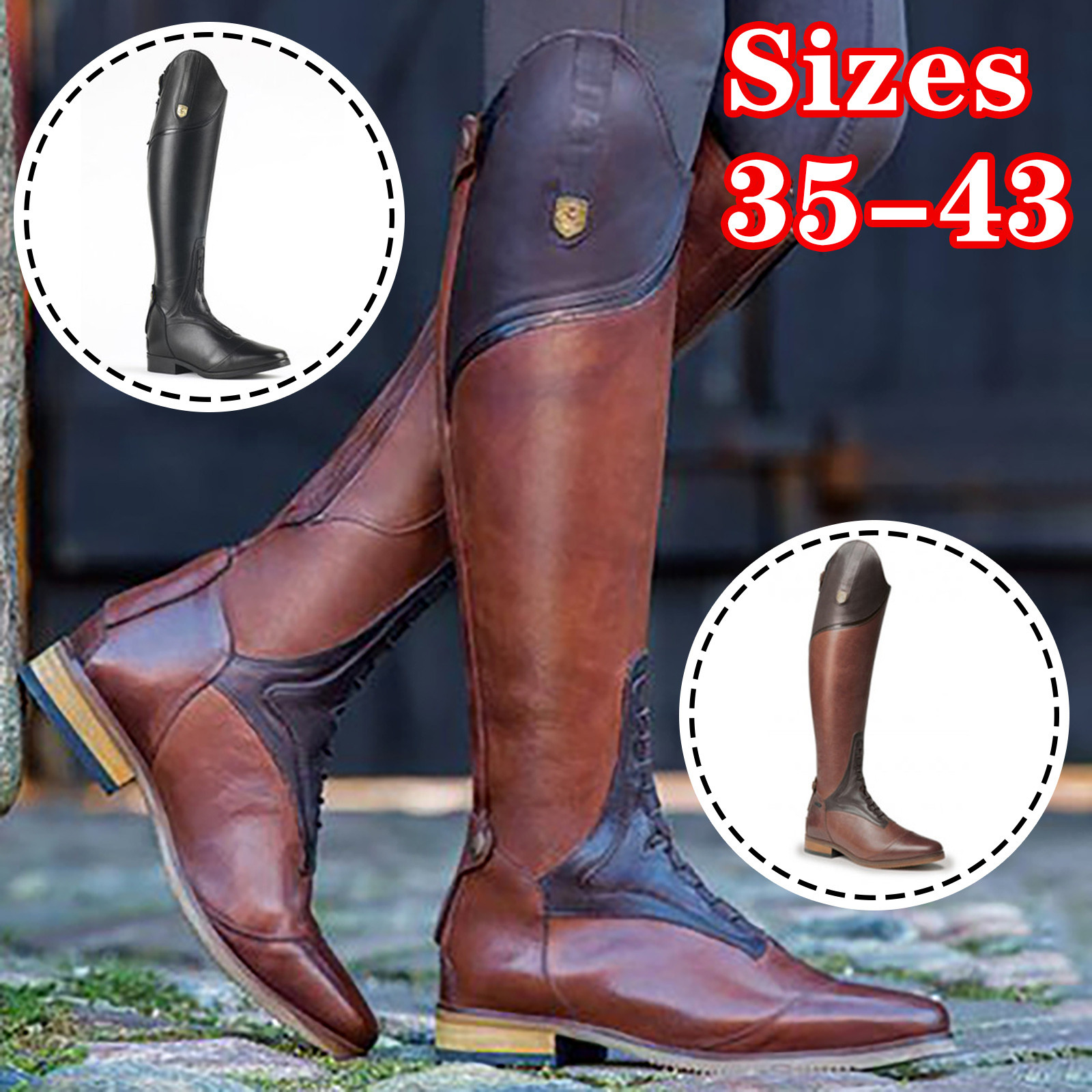 Equestrian Boots Genuine Leath - Women'S Fashion Leather Boots incelemesi ve fiyatı