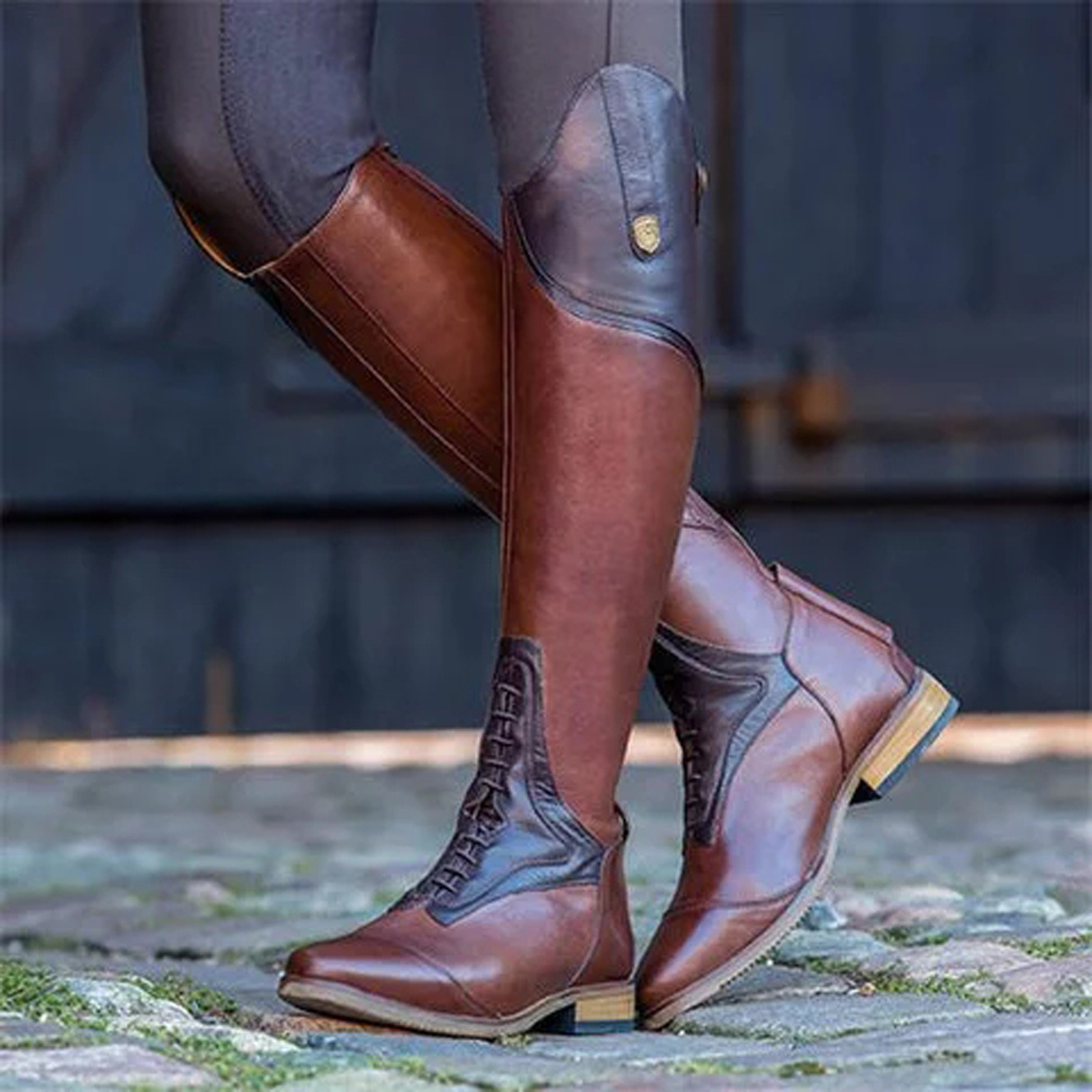 Equestrian Boots Genuine Leath - Women'S Fashion Leather Boots incelemesi ve fiyatı
