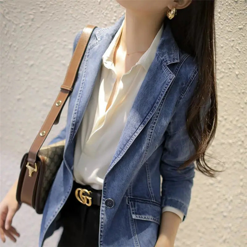 Women's Denim Suit Jacket, Kor - Women'S Fashion Bomber Jacket incelemesi ve fiyatı