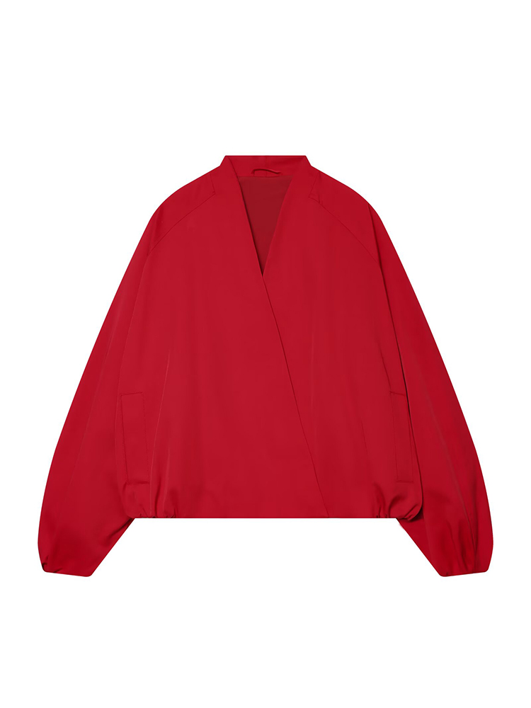 TFMLN Fashion Red Short Bomber - Women'S Fashion Bomber Jacket incelemesi ve fiyatı