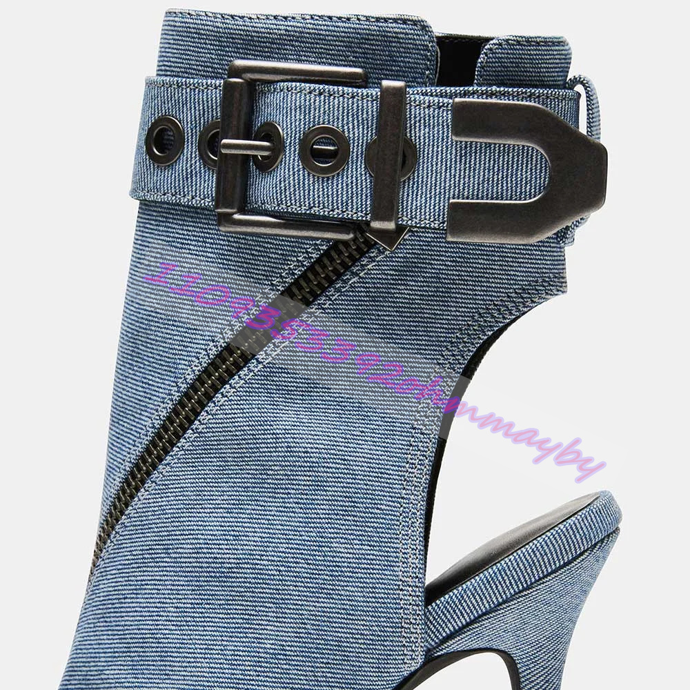 Summer Blue Denim Pointed-Toe  - Women'S Fashion Leather Boots incelemesi ve fiyatı