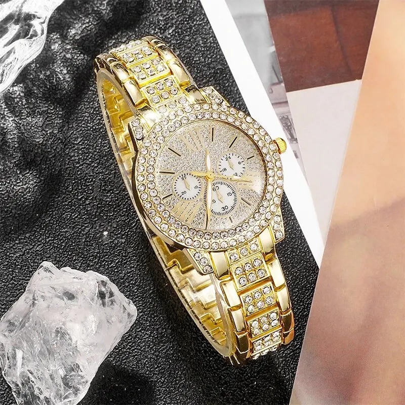Women's Quartz Watch Gold Luxu - Women Fashion Rings incelemesi ve fiyatı