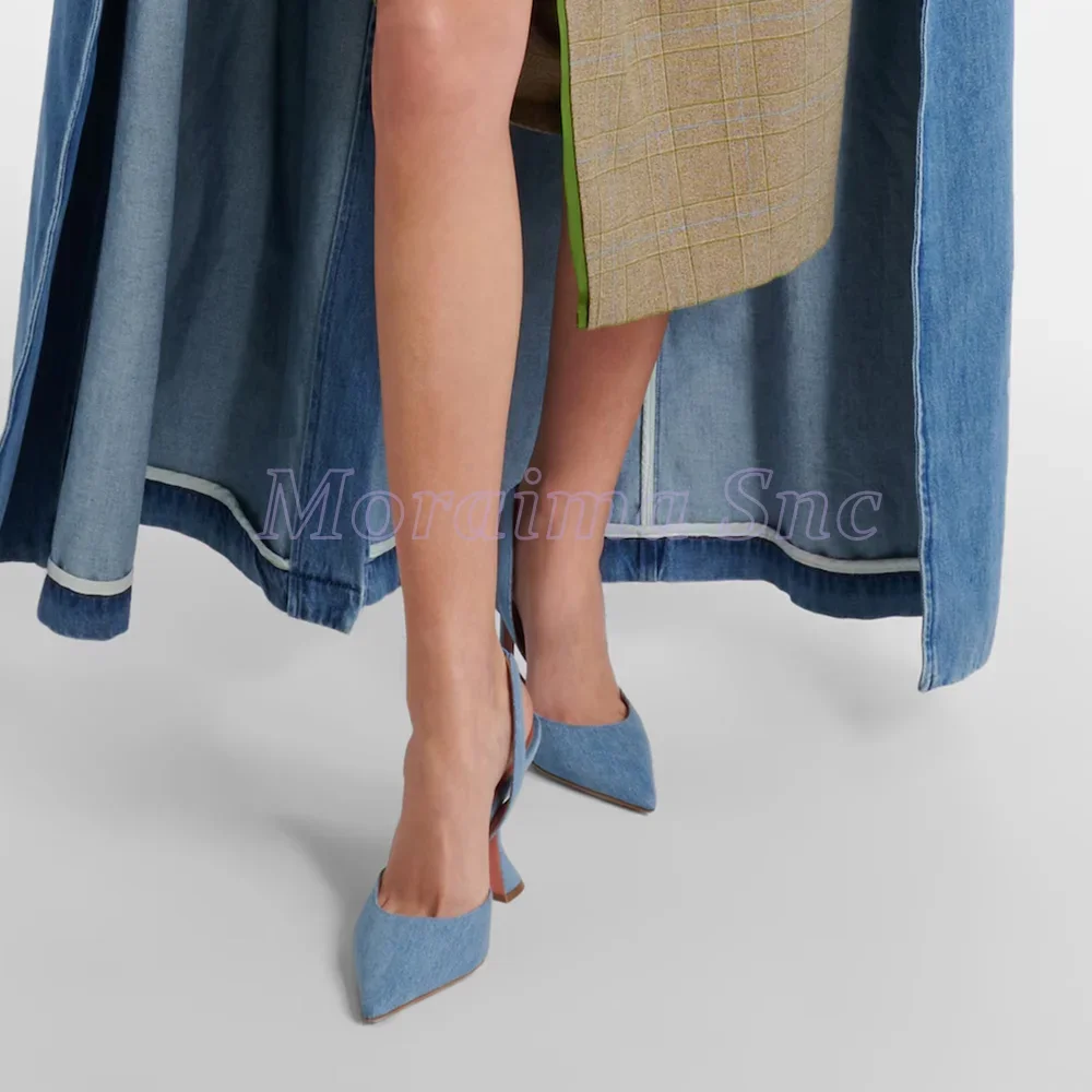 Denim Pointed Toe Sandals Wine - Women Fashion Trend 2025 incelemesi ve fiyatı