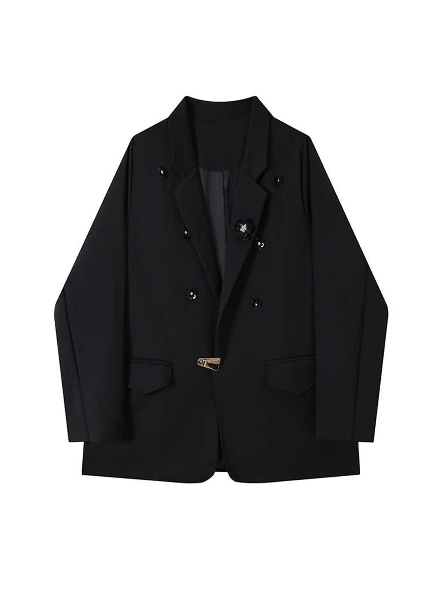 Women Black Gothic 3D Floral B - Blazer Women Oversized incelemesi ve fiyatı