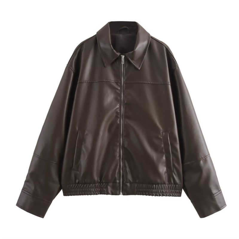 Vintage PU Leather Bomber Jack - Women'S Fashion Bomber Jacket incelemesi ve fiyatı