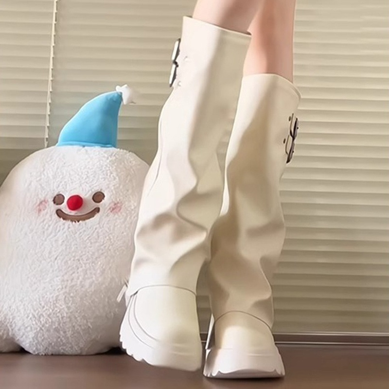 Punk Style Splicing Thick Bott - Winter Fashion Women Boots incelemesi ve fiyatı