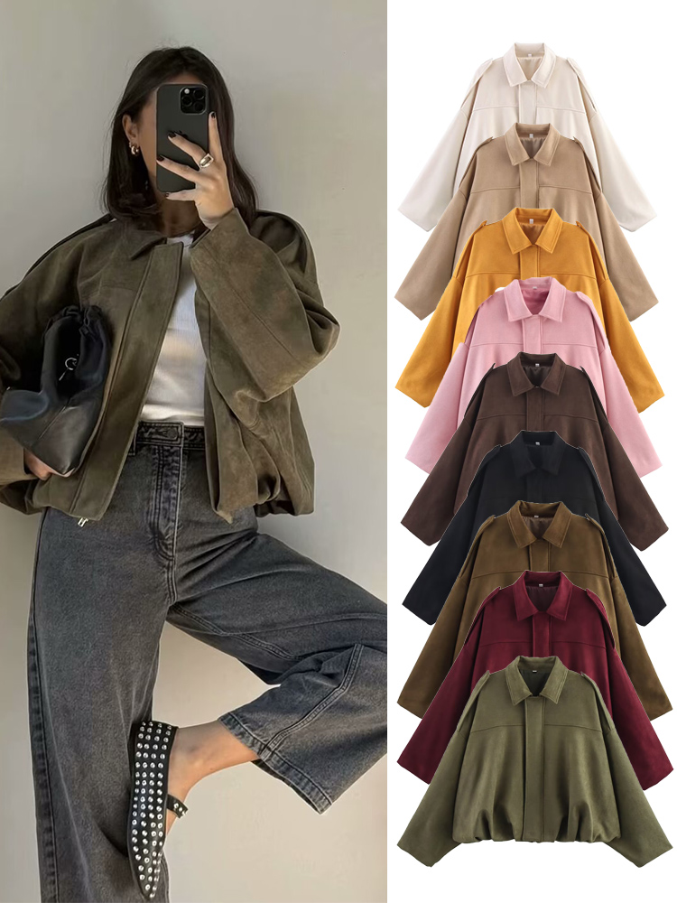 TFMLN Women Suede Bomber Jacke - Women'S Fashion Bomber Jacket incelemesi ve fiyatı