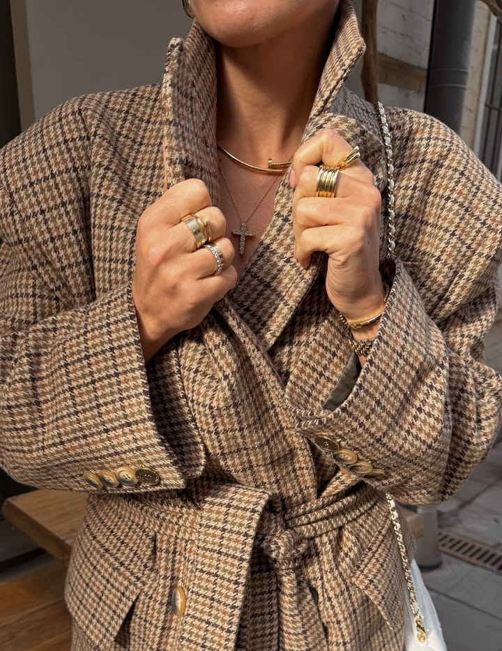 High Notched Lapel Plaid Blaze - Blazer Women Oversized incelemesi ve fiyatı