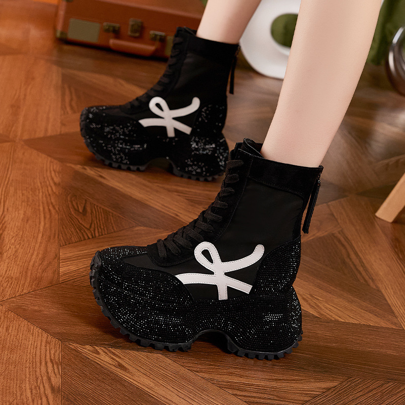 Women's Thick Sole High-top Fa - Women'S Fashion Leather Boots incelemesi ve fiyatı