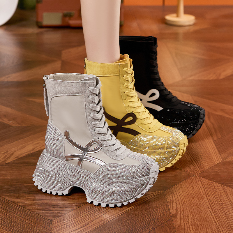 Women's Thick Sole High-top Fa - Women'S Fashion Leather Boots incelemesi ve fiyatı