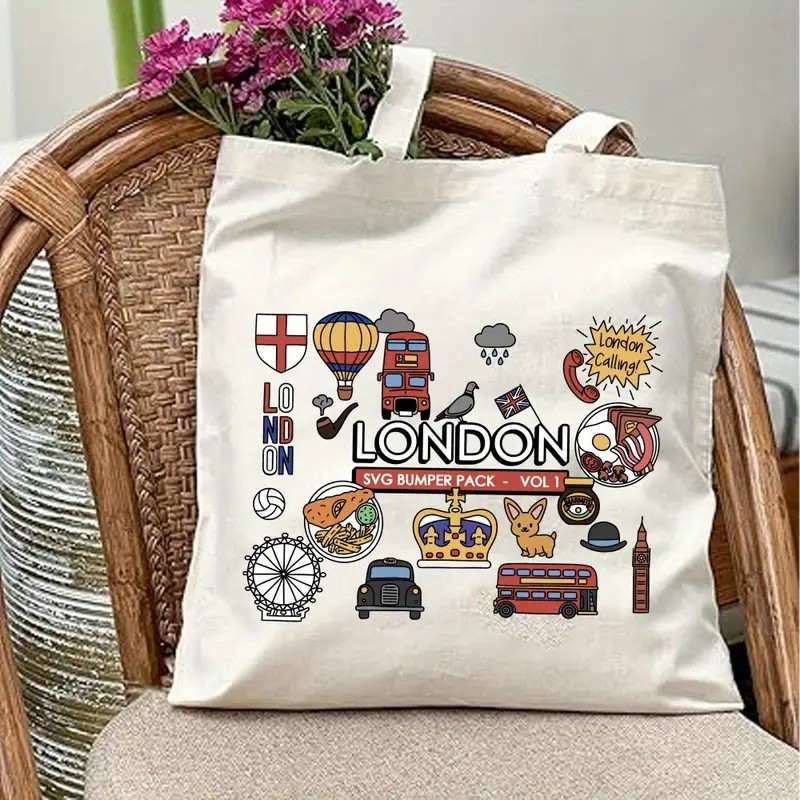 London UK Graphic Canvas Tote  - Women Fashion Uk incelemesi ve fiyatı