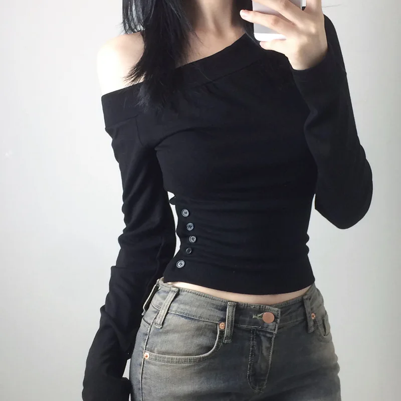 Y2K Vintage Pleated Button T-S - Women Top Fashion incelemesi ve fiyatı