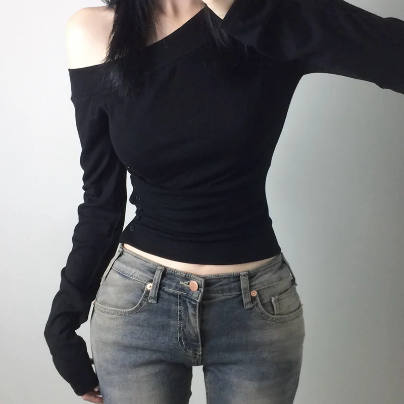 Y2K Vintage Pleated Button T-S - Women Top Fashion incelemesi ve fiyatı