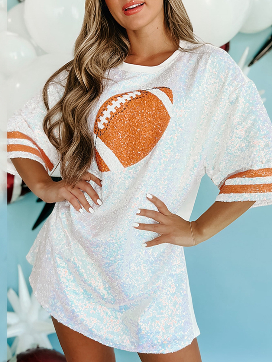 Women Sequined  Long T-Shirts  - Women'S Fashion Rugby Top incelemesi ve fiyatı