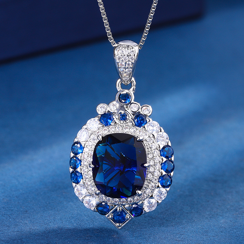 Square Retro Sapphire Pendant  - Women Fashion Nz incelemesi ve fiyatı