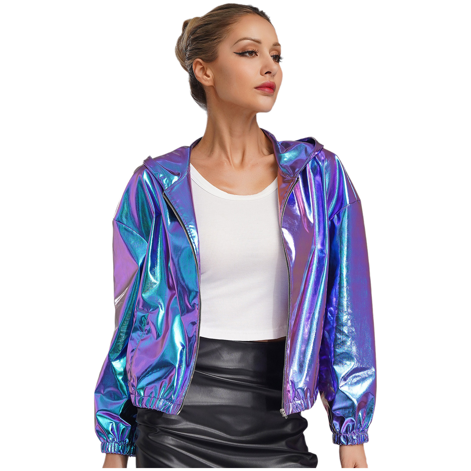 Women Holographic Bomber Jacke - Women'S Fashion Bomber Jacket incelemesi ve fiyatı