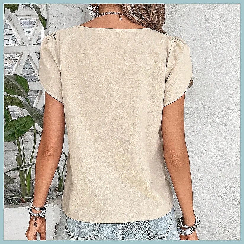 2024 Summer Vintage Solid Colo - Women Top Fashion incelemesi ve fiyatı