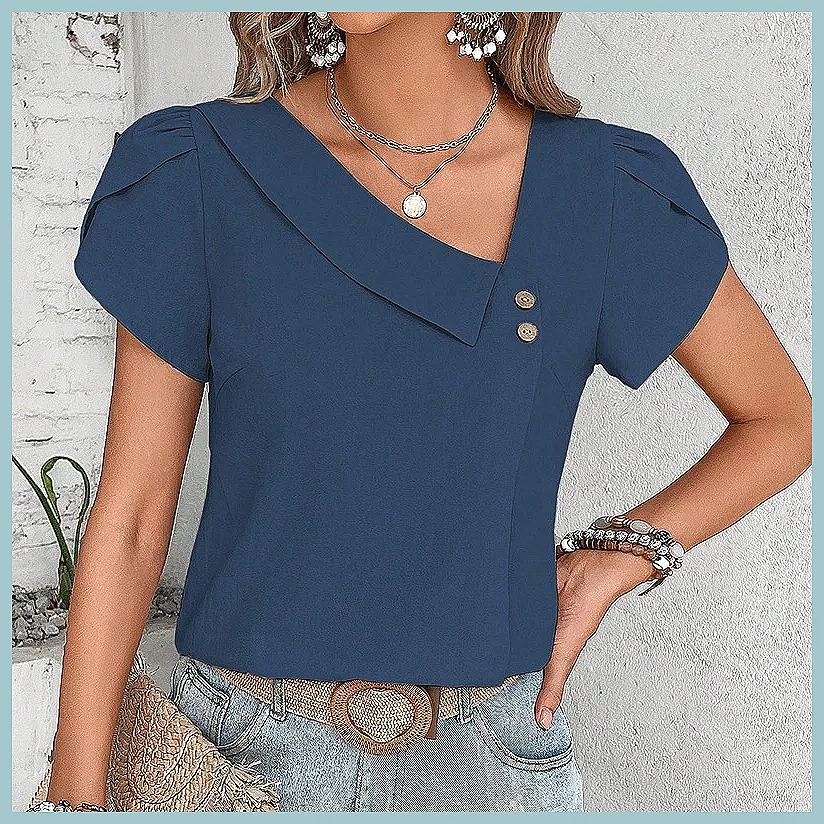 2024 Summer Vintage Solid Colo - Women Top Fashion incelemesi ve fiyatı