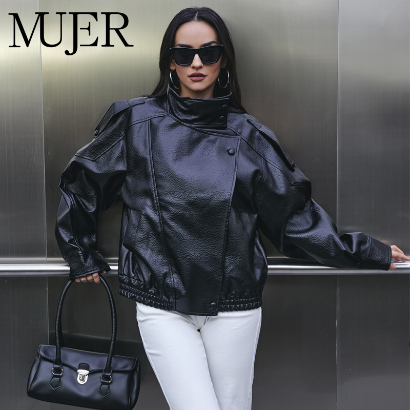 MUJER Faux Leather Women's Jac - Women'S Fashion Bomber Jacket incelemesi ve fiyatı