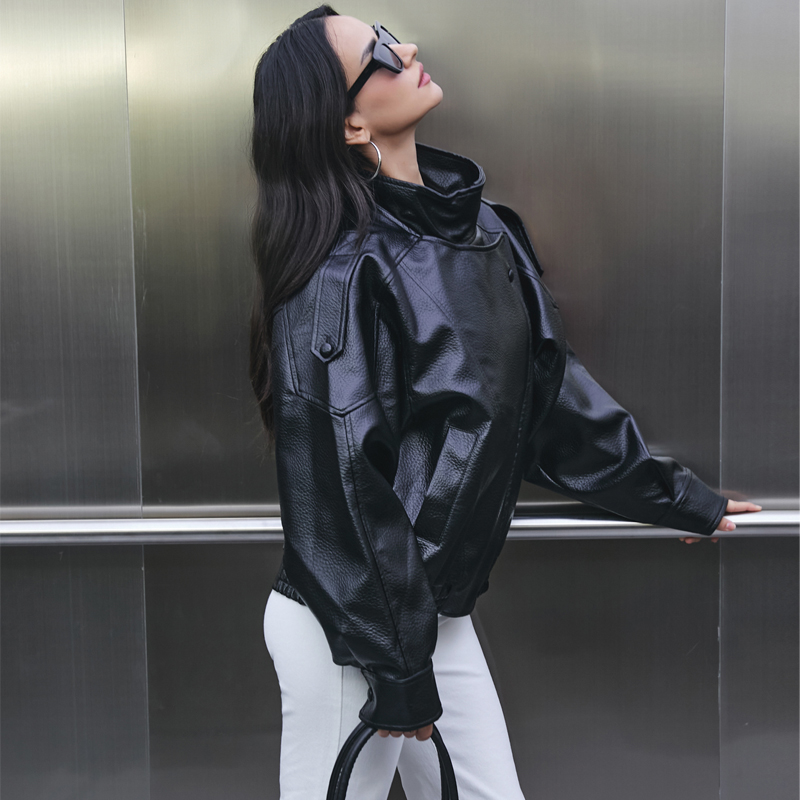 MUJER Faux Leather Women's Jac - Women'S Fashion Bomber Jacket incelemesi ve fiyatı