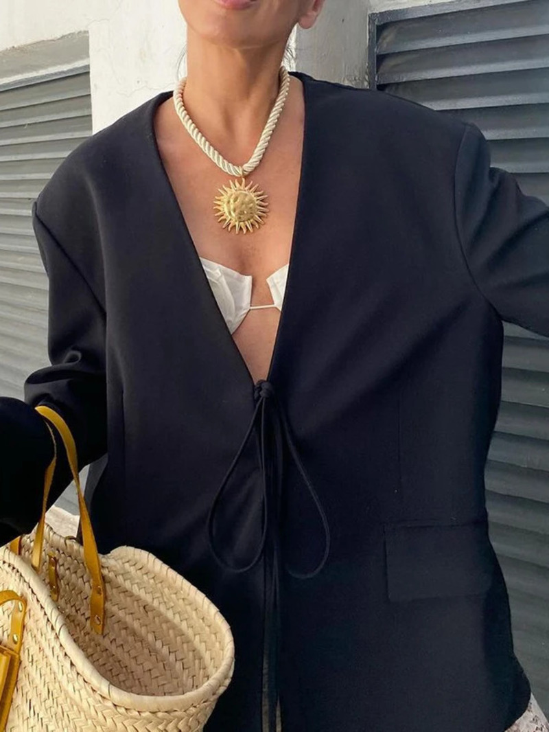 Casual Oversized Black Blazer  - Blazer Women Oversized incelemesi ve fiyatı